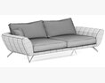 Roche Bobois CARACTERE Large 3-seat Sofa 3D-Modell