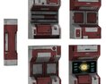Sci-Fi Ship Interior Elements 3D-Modell