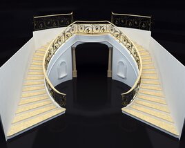 Classical Marble Staircase 3D model