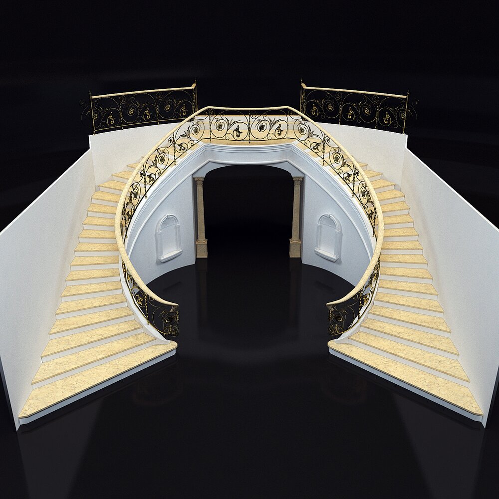 Classical Marble Staircase Modèle 3D