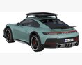 Porsche 911 Dakar 2023 3D模型 wire render