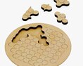 Wooden Circles Geometric Puzzle Modèle 3d