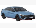 Hyundai Elantra N 2024 3D 모델  back view