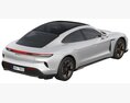 Porsche Taycan Turbo S 2024 3D-Modell Draufsicht