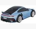Porsche 911 TECHART GTstreet R Touring 3D-Modell Draufsicht