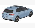 Volkswagen Golf GTE 2024 3D-Modell Draufsicht