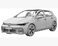 Volkswagen Golf GTE 2024 3D-Modell seats