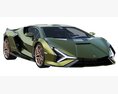Lamborghini Sian 3D模型 后视图