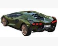 Lamborghini Sian 3D模型 wire render