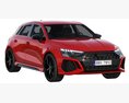 Audi RS3 Sportback 2021 3D-Modell Rückansicht