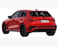 Audi RS3 Sportback 2021 3D 모델  wire render