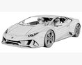 Lamborghini Huracan Evo 2019 3D模型 侧视图