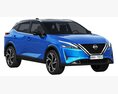 Nissan Qashqai 2022 3D-Modell Rückansicht