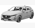 Peugeot 308 hybrid 2022 3D модель seats