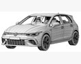 Volkswagen Golf 8 R 2022 3D-Modell seats