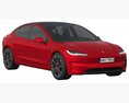 Tesla Model 3 Performance 3Dモデル 後ろ姿