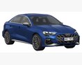 Audi S3 Sedan 2025 3D模型 后视图