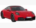 Porsche 911 Targa 4 GTS 2025 3D模型 wire render