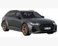 Audi RS6 Avant Performance 3D 모델  back view