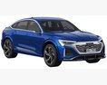 Audi SQ8 Sportback E-tron 3D模型 后视图
