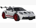 Porsche 911 GT3 RS 2022 3D模型 后视图