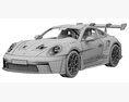 Porsche 911 GT3 RS 2022 3D модель seats