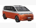 Volkswagen Multivan 2022 3D-Modell Rückansicht