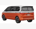 Volkswagen Multivan 2022 3D-Modell wire render