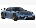 Porsche 718 Cayman GT4 RS 2022 3D模型 后视图