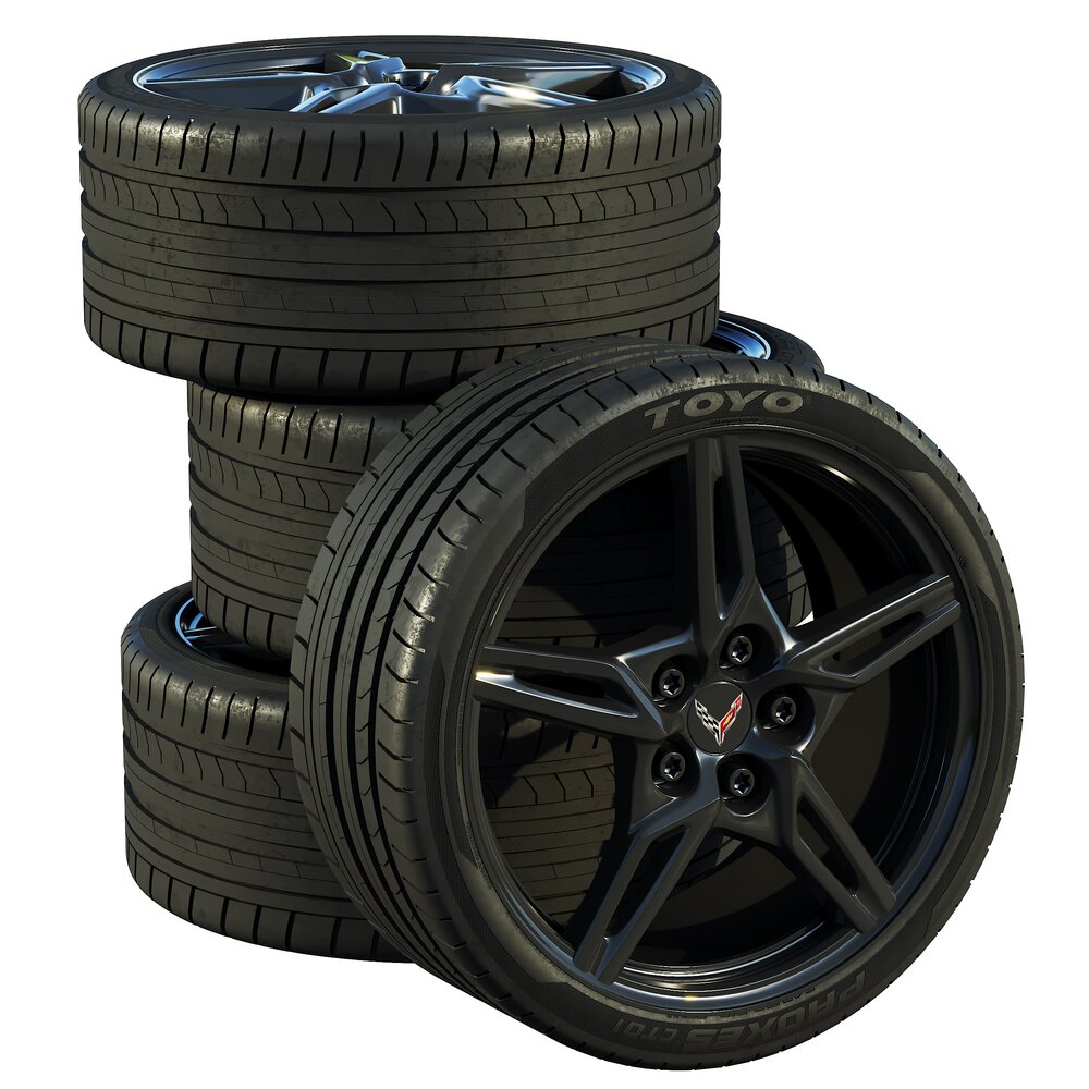Chevrolet Corvette C8 2020 Tires 3D模型