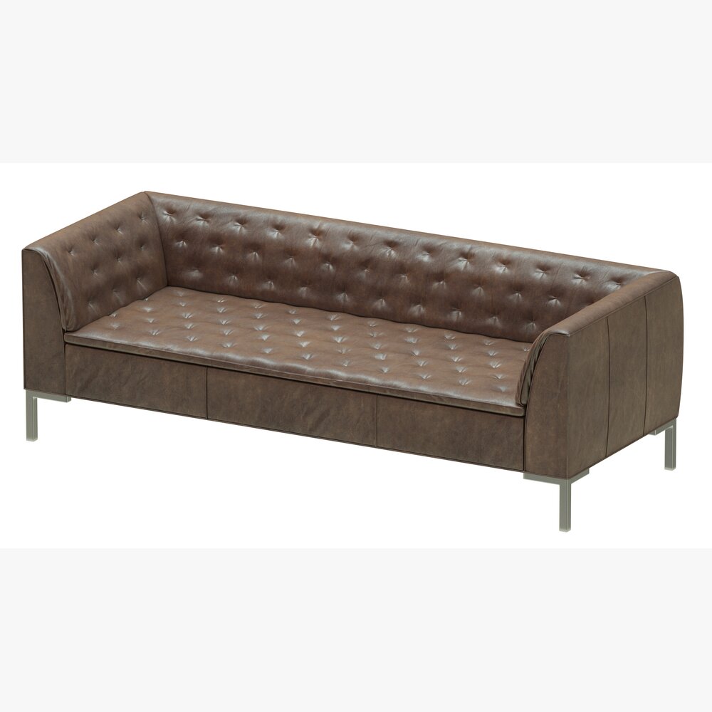 Crate And Barrel Grafton Leather Chesterfield Sofa 3D模型