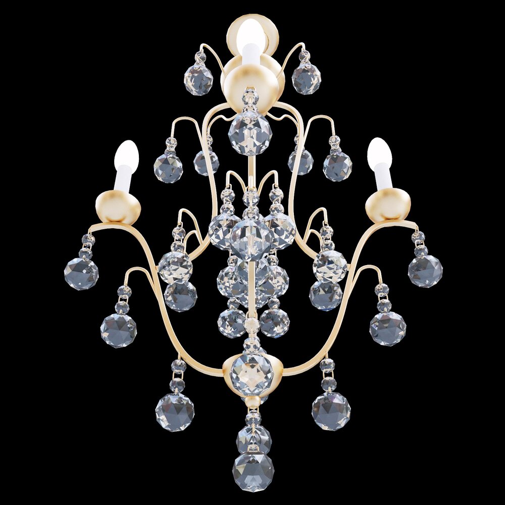 Currey and Company Allusion Chandelier 3D model
