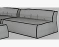 Baxter Damasco Sofa 3d model