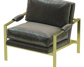 Crate And Barrel Milo Baughman Leather Chair 3D model