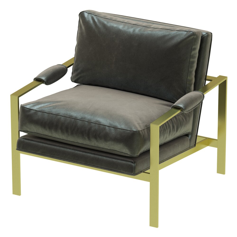 Crate And Barrel Milo Baughman Leather Chair 3D model