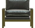 Crate And Barrel Milo Baughman Leather Chair Modello 3D
