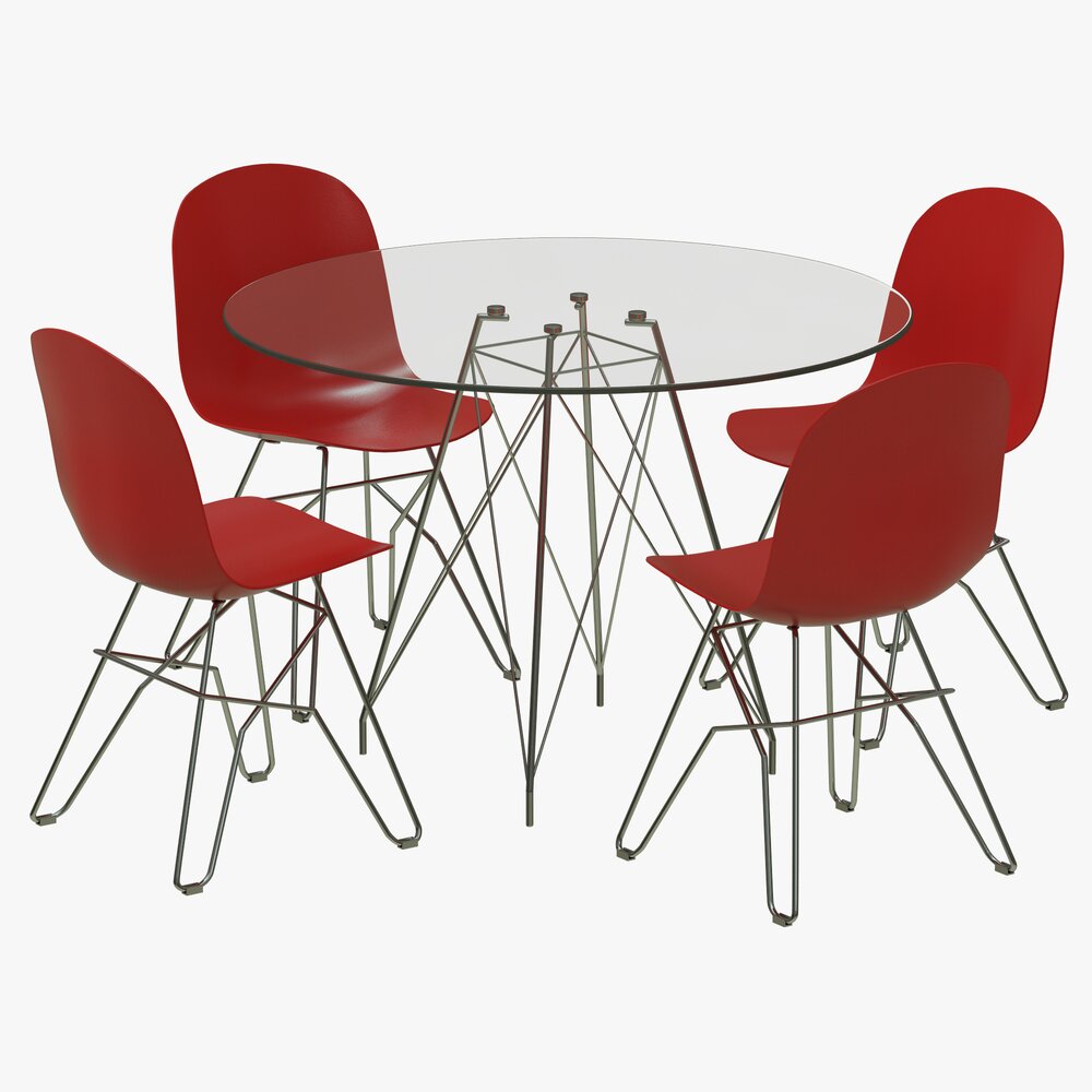Feidi Glamour and Academy Table and Chairs 3D модель