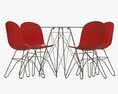 Feidi Glamour and Academy Table and Chairs 3D-Modell